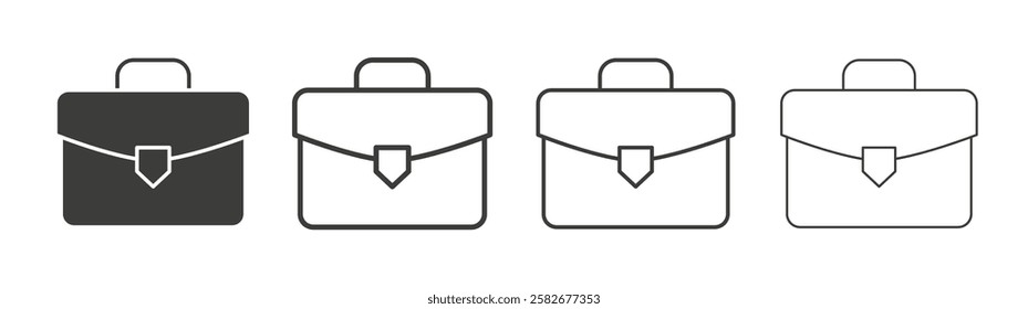 Briefcase icons set vectors graphic designs