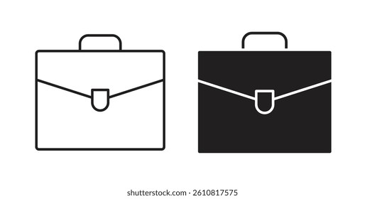 Briefcase icons in solid black and outlined style