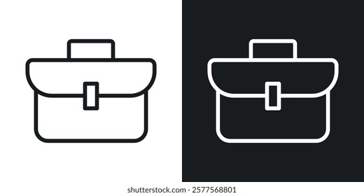 Briefcase icons in thin black and white stroke liner style