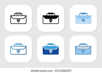 Iconos del maletín con diversos estilos del diseño