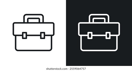 Briefcase icons. vector set in black colors