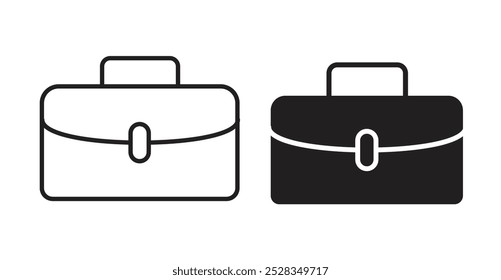 Iconos del maletín. Conjunto de Vector en estilo relleno y línea.