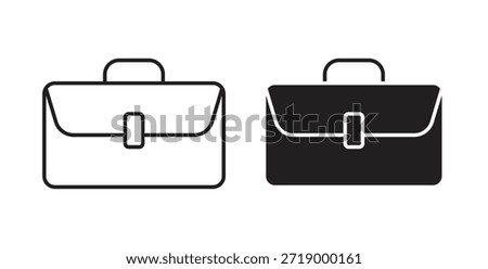 Briefcase icons, vector symbols. filled flat sign