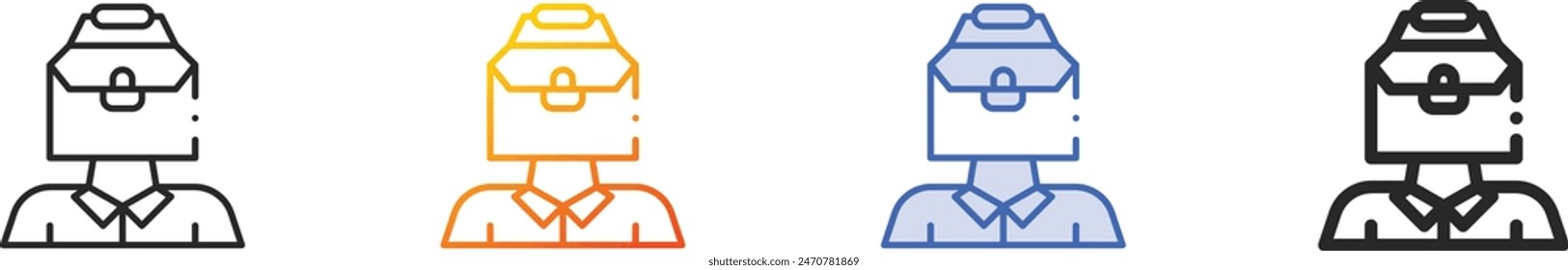 briefcase icon.Thin Linear, Gradient, Blue Stroke and bold Style Design Isolated On White Background