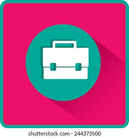 Briefcase illustration. Flat vector icon. 