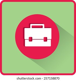 Briefcase illustration. Flat vector icon.