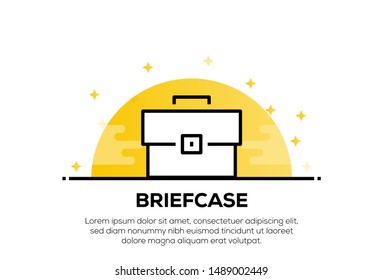 BRIEFCASE AND ILLUSTRATION ICON CONCEPT