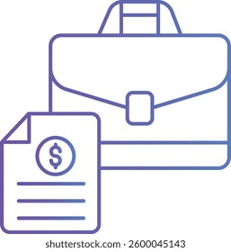 Briefcase illustration with isolated background 