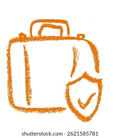 Briefcase Seguro Seguro Relacionado Ícone giz giz Giz Desenho Vetor