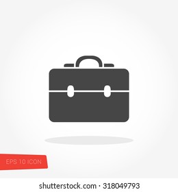 Briefcase Isolated Flat Web Mobile Icon / Vector / Sign / Symbol / Button / Element / Silhouette