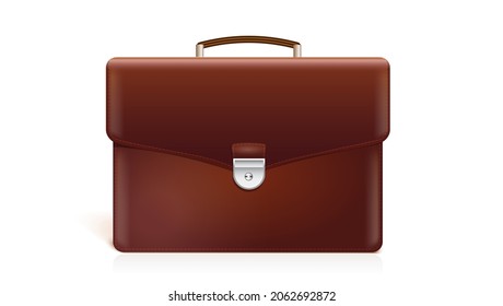 Briefcase isolated on white background. Vector 3d illustration.
