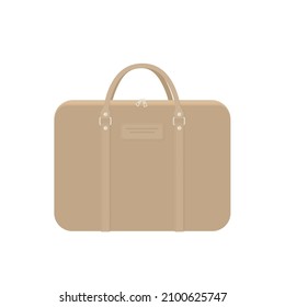 Briefcase isolated on white background. Vector illustration. Flat cartoon style