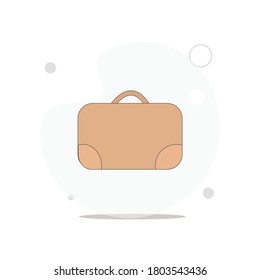 briefcase isolated vector flat illustration on white