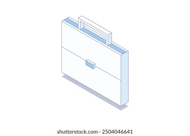 Briefcase Isometric illustration. Briefcase 3D isometric icon. Editable stroke isometric vector. Left-standing position.