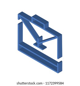 Briefcase isometric left top view 3D icon