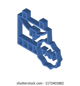 Briefcase isometric left top view 3D icon