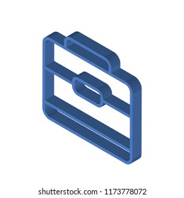 Briefcase isometric left top view 3D icon