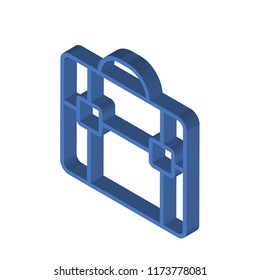 Briefcase isometric left top view 3D icon