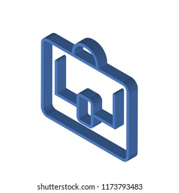 Briefcase isometric left top view 3D icon