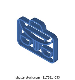 Briefcase isometric left top view 3D icon