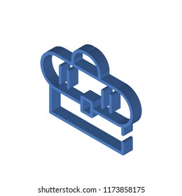 Briefcase isometric left top view 3D icon