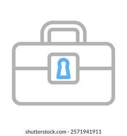 Briefcase with keyhole icon. Concept of security, protection, and business.