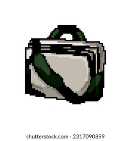 briefcase laptop bag game pixel art retro vector. bit briefcase laptop bag. old vintage illustration
