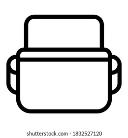 Briefcase laptop bag icon. Outline briefcase laptop bag vector icon for web design isolated on white background