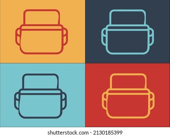 Plantilla de logotipo de la bolsa para portátiles de maletín, sencillo icono plano de maletín, bolso, empresa