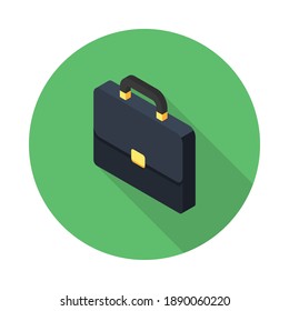 Briefcase left view icon vector isometric. Flat style vector illustration.
