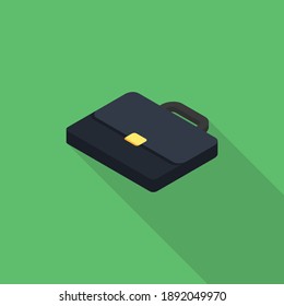 Briefcase left view icon vector isometric. Flat style vector illustration.
