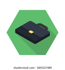 Briefcase left view icon vector isometric. Flat style vector illustration.