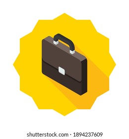 Briefcase left view icon vector isometric. Flat style vector illustration.