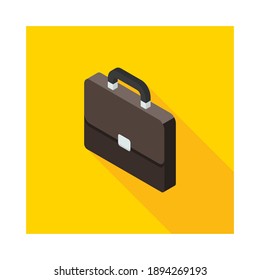 Briefcase left view icon vector isometric. Flat style vector illustration.