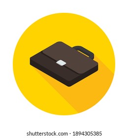 Briefcase left view icon vector isometric. Flat style vector illustration.