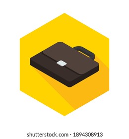 Briefcase left view icon vector isometric. Flat style vector illustration.