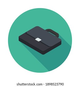 Briefcase left view icon vector isometric. Flat style vector illustration.