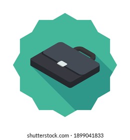 Briefcase left view icon vector isometric. Flat style vector illustration.