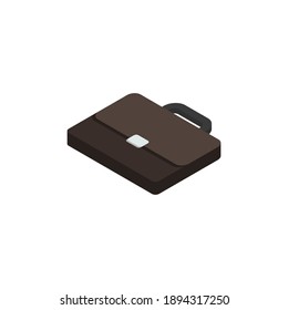 Briefcase left view White Background icon vector isometric. Flat style vector illustration.