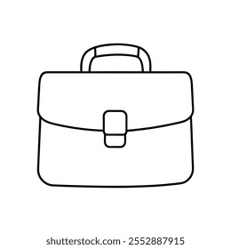 Briefcase line art Vector illustration on white background.