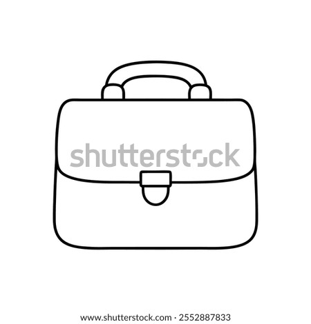 Briefcase line art Vector illustration on white background.