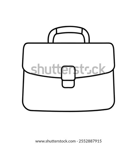 Briefcase line art Vector illustration on white background.