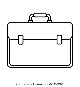 briefcase line art vector on white background
