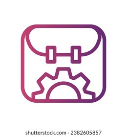 logotipo de icono de degradado de línea de maletín para sitio web, aplicación, impresión, documento, diseño de afiches, etc, adecuado para diseño web, logotipo, aplicación