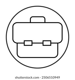 Briefcase Line Icon. Contact Icon Editable Stroke Vector Illustration