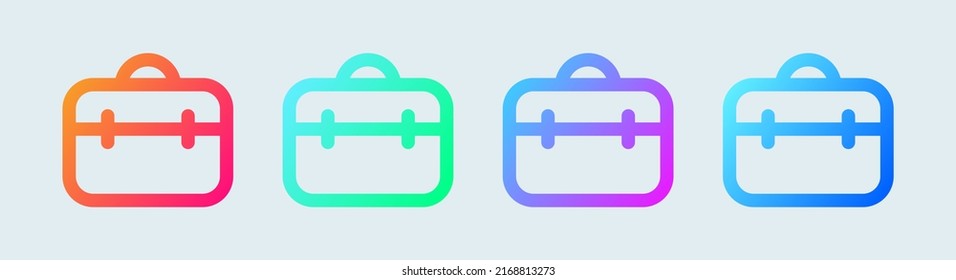 Briefcase line icon in gradient colors. Business icon for apps and websites.