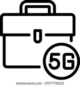 briefcase line icon illustration vector