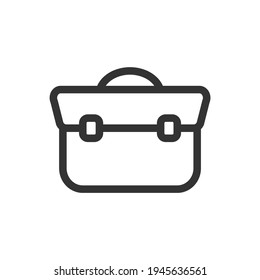 Briefcase line icon isolated on white background. Vector illustration