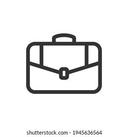 Briefcase line icon isolated on white background. Vector illustration