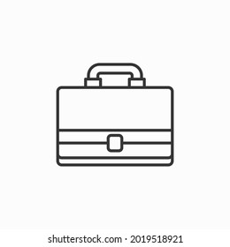 Icono De Línea De Maletín Aislado En Fondo Blanco. Icono de vector de maletín. Bolsa, símbolo de portafolio. Signo vectorial plano aislado en fondo blanco. Ilustración vectorial simple para diseño gráfico y web.